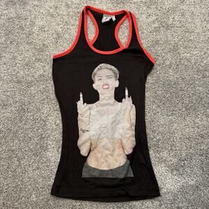 Miley Cyrus Middle Finger Tank Top Small Y2K 2010s Streetwear Edgy Tumblrcore